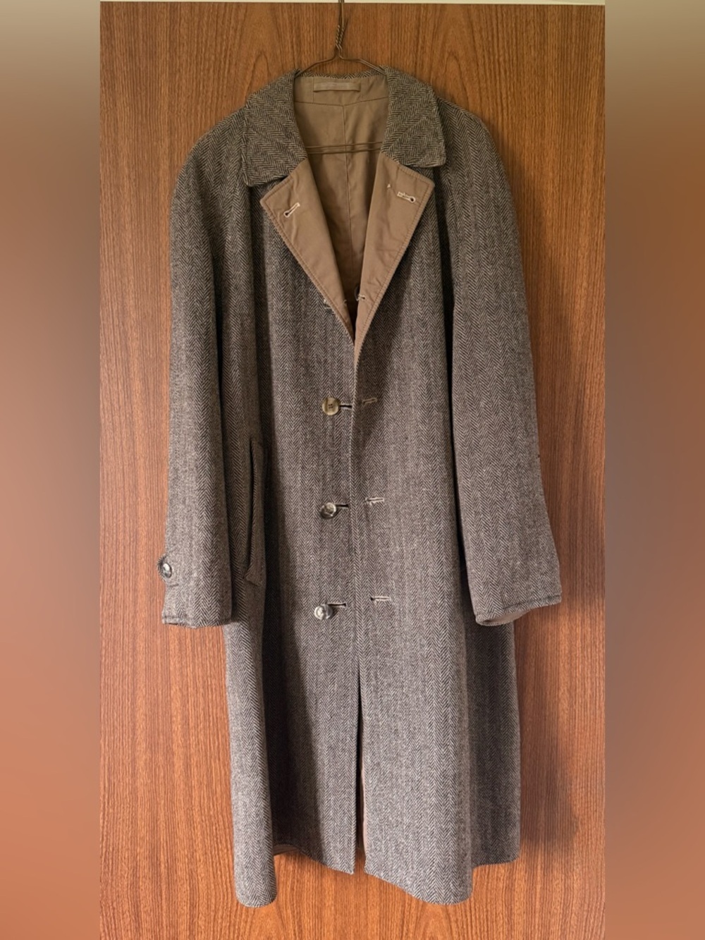 Men’s Vintage70’s Brooks Brothers reversible Raglan overcoat (wool tweed/trench)